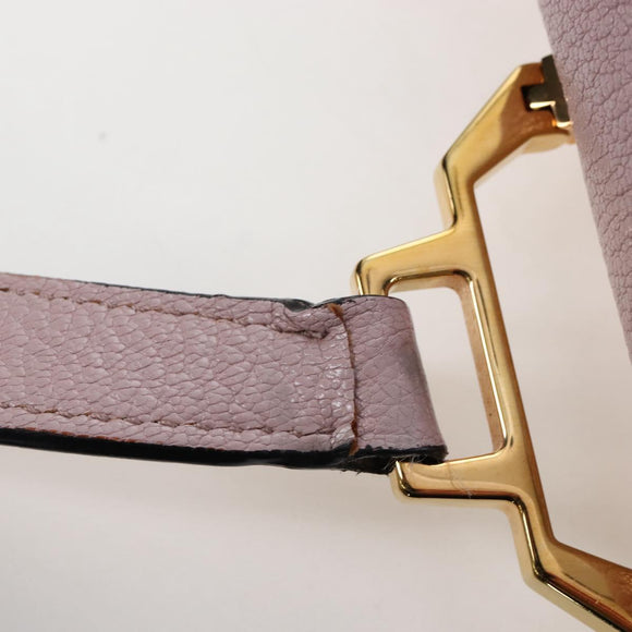 Miu Miu Hand Bag Leather Pink Gold Auth 167642