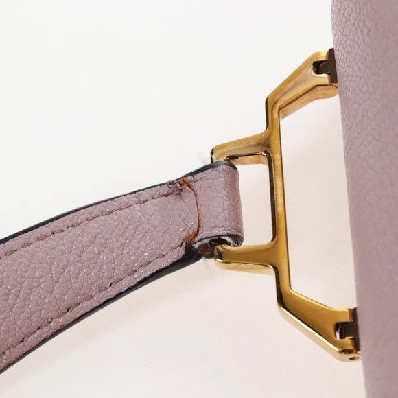 Miu Miu Hand Bag Leather Pink Gold Auth 167642