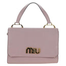 Miu Miu Hand Bag Leather Pink Gold Auth 167642-2