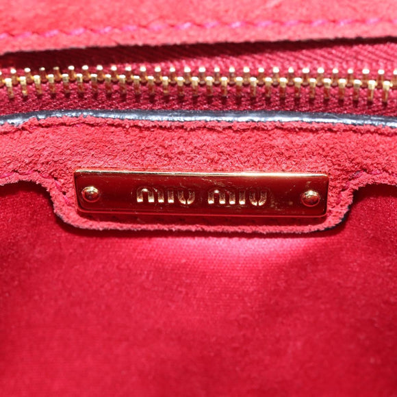 Miu Miu Hand Bag Leather Pink Gold Auth 167642