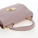 Miu Miu Hand Bag Leather Pink Gold Auth 167642-6