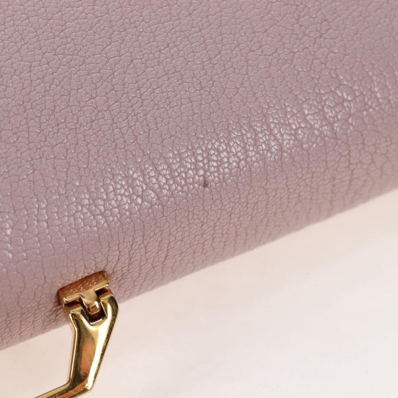 Miu Miu Hand Bag Leather Pink Gold Auth 167642