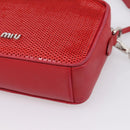 Miu Miu Shoulder Bag Leather Sequins Red Silver Auth 167643A-15