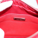 Miu Miu Shoulder Bag Leather Sequins Red Silver Auth 167643A-19