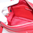 Miu Miu Shoulder Bag Leather Sequins Red Silver Auth 167643A-21