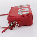 Miu Miu Shoulder Bag Leather Sequins Red Silver Auth 167643A-3