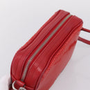 Miu Miu Shoulder Bag Leather Sequins Red Silver Auth 167643A-6