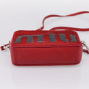 Miu Miu Shoulder Bag Leather Sequins Red Silver Auth 167643A-5