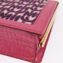Miu Miu Hand Bag Canvas 2way Pink Gold Auth 167644A-19
