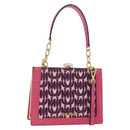 Miu Miu Hand Bag Canvas 2way Pink Gold Auth 167644A-1