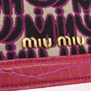 Miu Miu Hand Bag Canvas 2way Pink Gold Auth 167644A-22