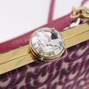 Miu Miu Hand Bag Canvas 2way Pink Gold Auth 167644A-23