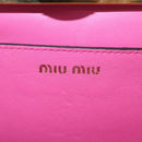 Miu Miu Hand Bag Canvas 2way Pink Gold Auth 167644A-24
