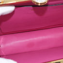 Miu Miu Hand Bag Canvas 2way Pink Gold Auth 167644A-11