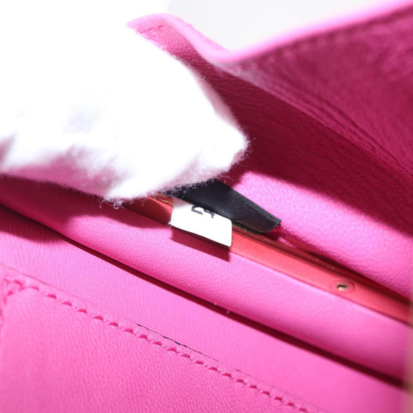 Miu Miu Hand Bag Canvas 2way Pink Gold Auth 167644A