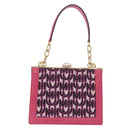 Miu Miu Hand Bag Canvas 2way Pink Gold Auth 167644A-2