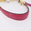 Miu Miu Hand Bag Canvas 2way Pink Gold Auth 167644A-7