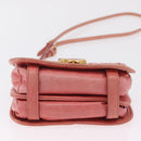 Miu Miu Matelasse Shoulder Bag Leather Pink Gold Auth 167645A-5