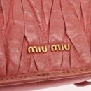 Miu Miu Matelasse Shoulder Bag Leather Pink Gold Auth 167645A-21