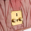 Miu Miu Matelasse Shoulder Bag Leather Pink Gold Auth 167645A-24