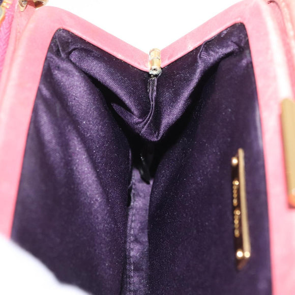 Miu Miu Matelasse Shoulder Bag Leather Pink Gold Auth 167645A
