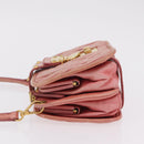 Miu Miu Matelasse Shoulder Bag Leather Pink Gold Auth 167645A-4