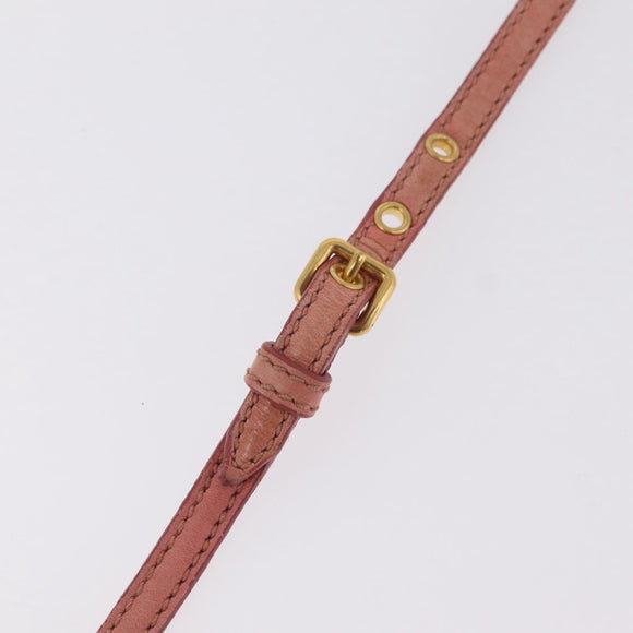 Miu Miu Matelasse Shoulder Bag Leather Pink Gold Auth 167645A