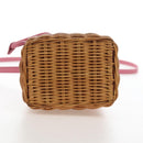 Miu Miu Shoulder Bag Raffia Leather Pink Silver Auth 167646M-5