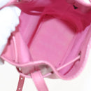 Miu Miu Shoulder Bag Raffia Leather Pink Silver Auth 167646M-9