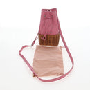 Miu Miu Shoulder Bag Raffia Leather Pink Silver Auth 167646M-12