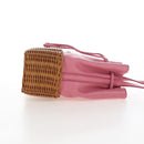 Miu Miu Shoulder Bag Raffia Leather Pink Silver Auth 167646M-4