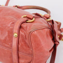 Miu Miu Hand Bag Leather 2way Pink Gold Tone Auth 167647M-17