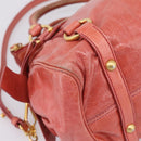 Miu Miu Hand Bag Leather 2way Pink Gold Tone Auth 167647M-18