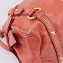 Miu Miu Hand Bag Leather 2way Pink Gold Tone Auth 167647M-20
