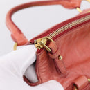 Miu Miu Hand Bag Leather 2way Pink Gold Tone Auth 167647M-21