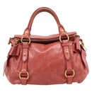 Miu Miu Hand Bag Leather 2way Pink Gold Tone Auth 167647M-13