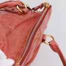 Miu Miu Hand Bag Leather 2way Pink Gold Tone Auth 167647M-14