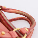 Miu Miu Hand Bag Leather 2way Pink Gold Tone Auth 167647M-15