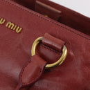 Miu Miu Hand Bag Leather 2way Pink Gold Auth 167648A-16
