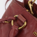 Miu Miu Hand Bag Leather 2way Pink Gold Auth 167648A-17