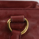 Miu Miu Hand Bag Leather 2way Pink Gold Auth 167648A-9