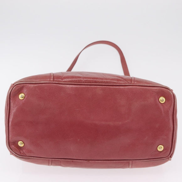 Miu Miu Hand Bag Leather 2way Pink Gold Auth 167648A