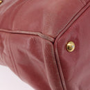 Miu Miu Hand Bag Leather 2way Pink Gold Auth 167648A-23