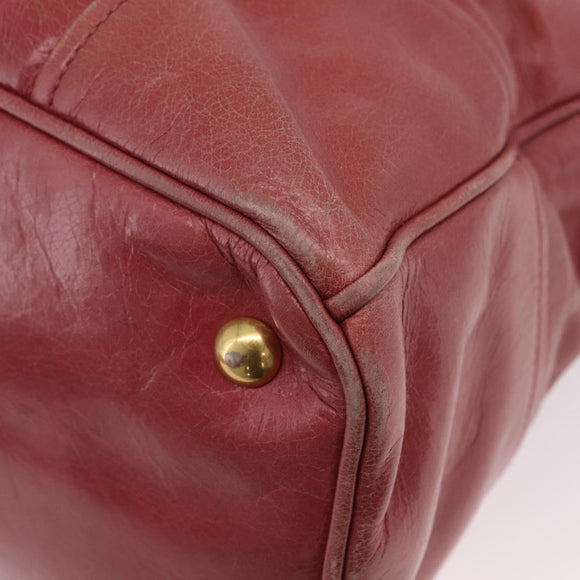 Miu Miu Hand Bag Leather 2way Pink Gold Auth 167648A