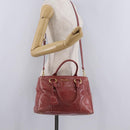 Miu Miu Hand Bag Leather 2way Pink Gold Auth 167648A-39