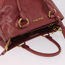 Miu Miu Hand Bag Leather 2way Pink Gold Auth 167648A-6