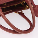 Miu Miu Hand Bag Leather 2way Pink Gold Auth 167648A-7