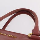Miu Miu Hand Bag Leather 2way Pink Gold Auth 167648A-15