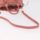 Miu Miu Hand Bag Leather 2way Pink Gold Auth 167649M-9
