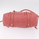 Miu Miu Hand Bag Leather 2way Pink Gold Auth 167649M-6